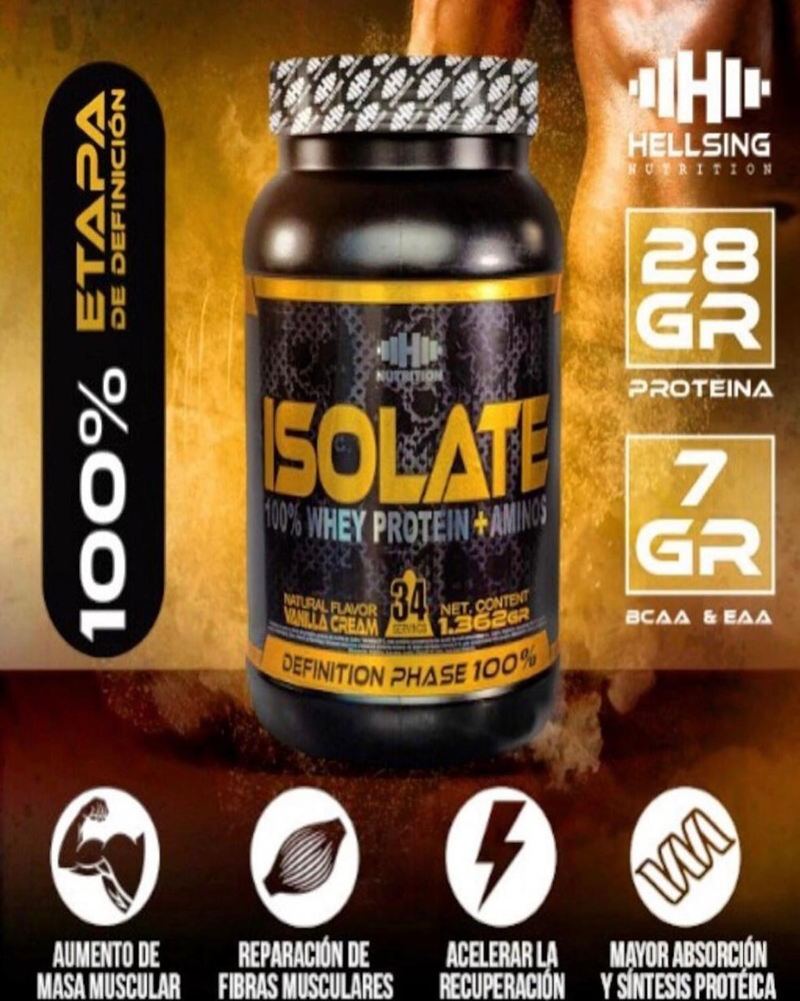 Proteina ISOLATE 100% Whey Protein + Aminos (34 Servings)